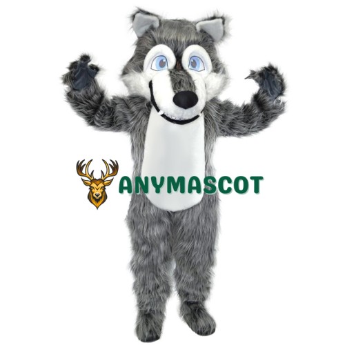 Friendly Realistic Lightweight Wolf Mascot Costume