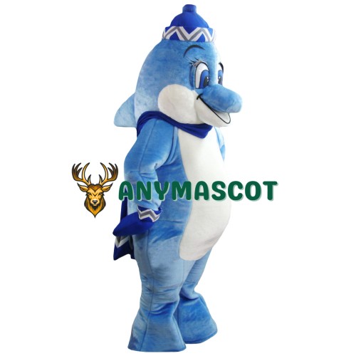 Blue Realistic Lightweight Dolphin Mascot Costume