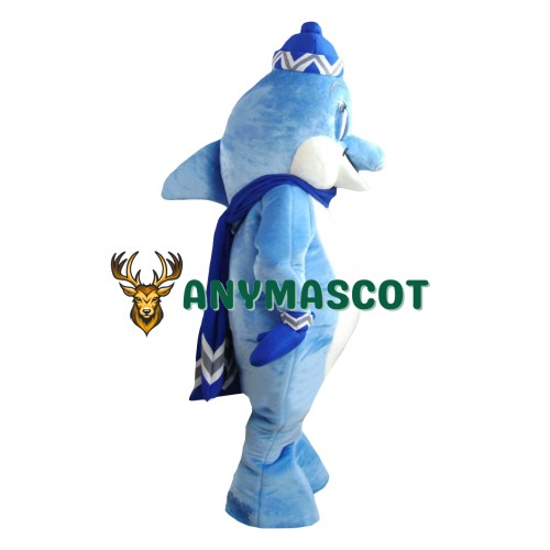 Blue Realistic Lightweight Dolphin Mascot Costume