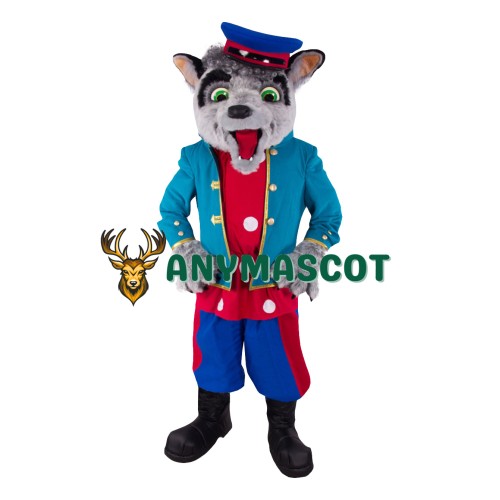 Happy Realistic Lightweight Wolf Mascot Costume