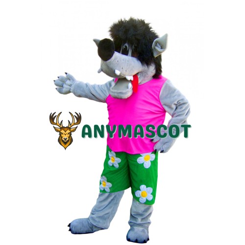 Happy Realistic Lightweight Wolf Mascot Costume