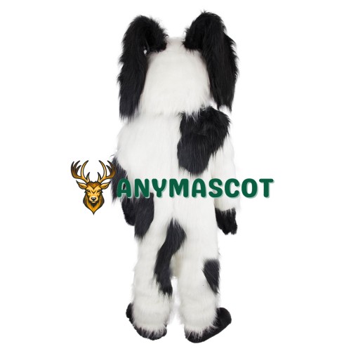 Realistic Lightweight White Black Dog Mascot Costume