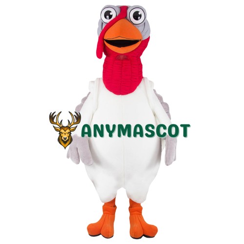 Realistic Lightweight White Turkey Mascot Costume