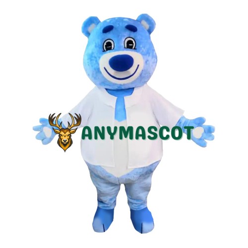 Happy Realistic Lightweight Blue Bear Mascot Costume