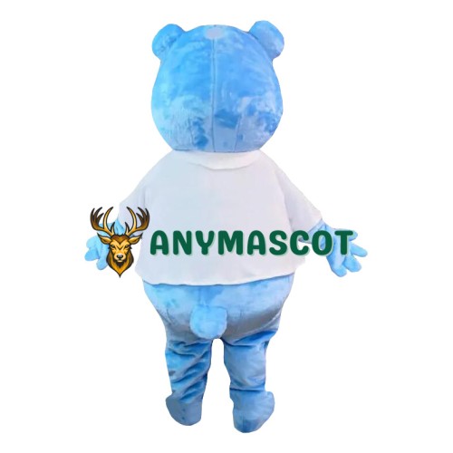 Happy Realistic Lightweight Blue Bear Mascot Costume
