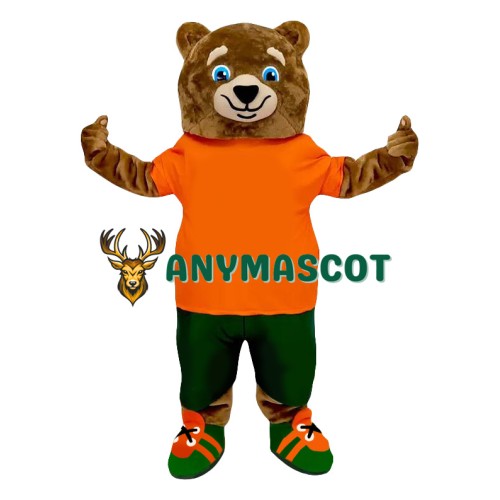 Happy Realistic Lightweight Brown Bear Mascot Costume