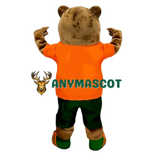 Happy Realistic Lightweight Brown Bear Mascot Costume