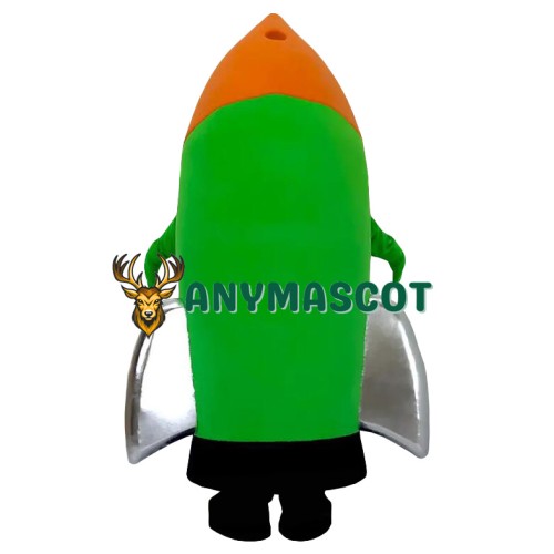 Realistic Green Rocket Mascot Costume