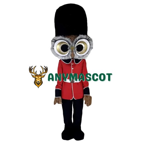 Friendly Lightweight Owl Soldier Mascot Costume