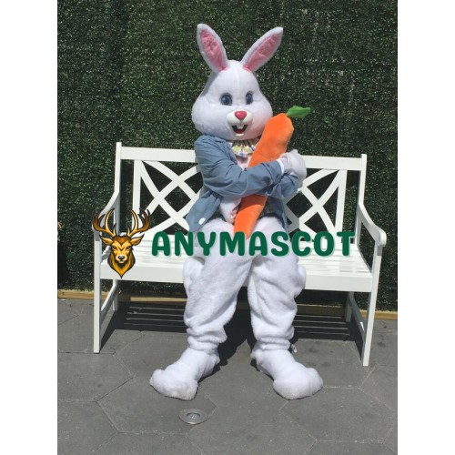 Happy Realistic Lightweight Easter Bunny Mascot Costume