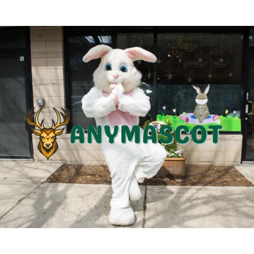 White Realistic Lightweight Easter Bunny Rabbit Mascot Costume
