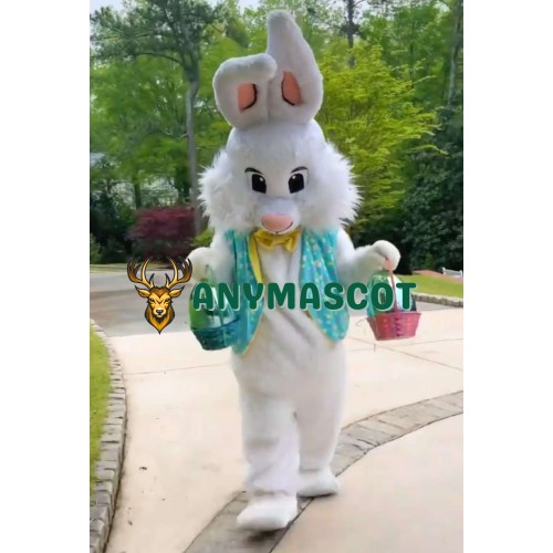Cute Lightweight White Easter Bunny Mascot Costume