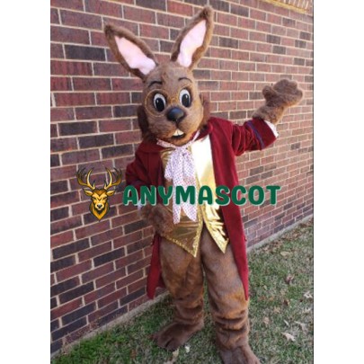 Red Suit Easter Bunny Mascot Costume