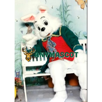 Happy Green Suit Easter Bunny Mascot Costume
