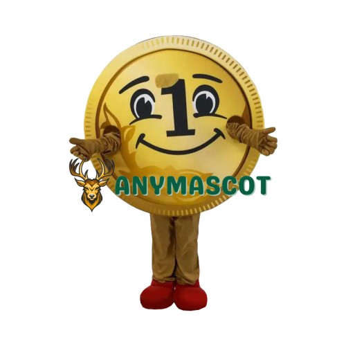 Happy Lightweight Golden Coin Mascot Costume