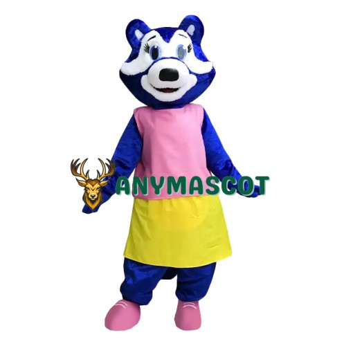 Female Blue Raccoon Mascot Costume