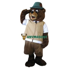 Happy Realistic Lightweight Bear Mascot Costume