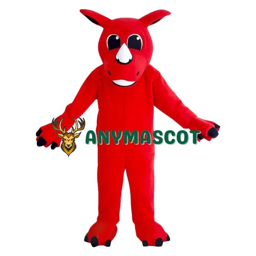 Red Realistic Lightweight Rhino Mascot Costume