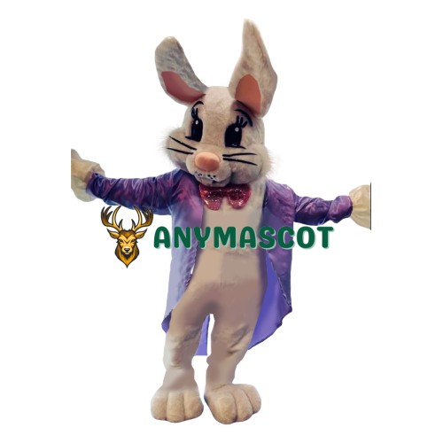 Happy Lightweight Brown Bunny Mascot Costume