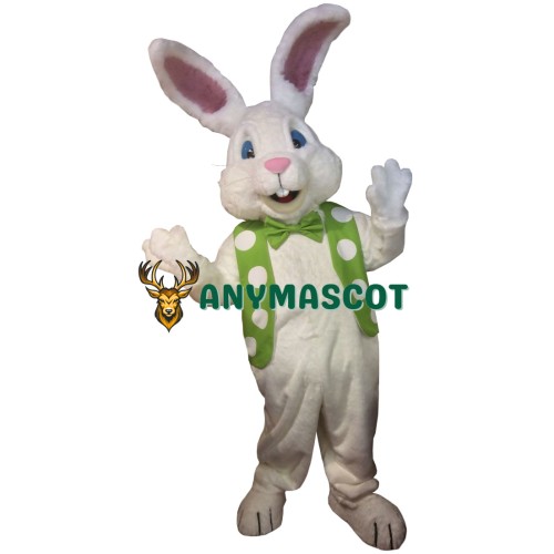 Happy Lightweight White Rabbit Bunny Mascot Costume