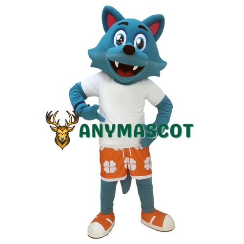 Blue Wolf Mascot Costume