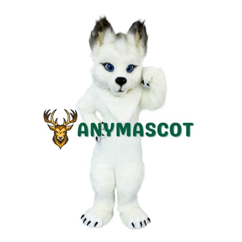 Realistic White Wolf Mascot Costume