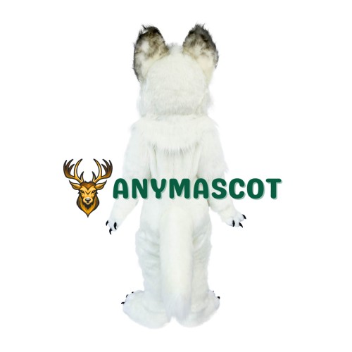 Realistic White Wolf Mascot Costume