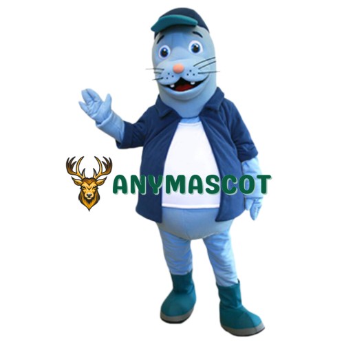 Blue Deluxe Realistic Sea Lion Mascot Costume