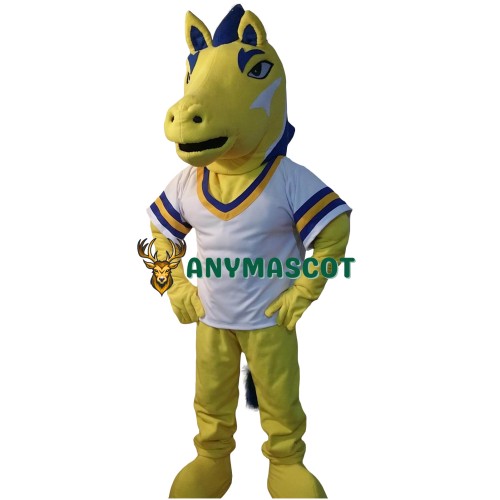 Yellow Deluxe Realistic Horse Mascot Costume