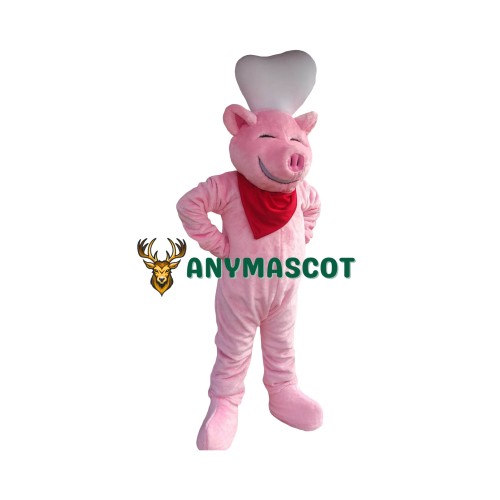 Happy Pink Pig Mascot Costume