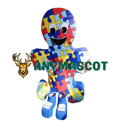 Puzzle Piece Autism Mascot Blue Mascot Costume