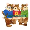Alvin and the Chipmunks Costumes Alvin/Simone/Theodore Chipmunks Mascot Costume