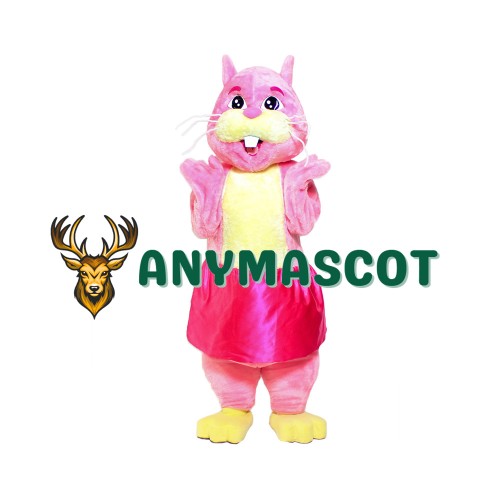 Pink Hamster Mascot Costume