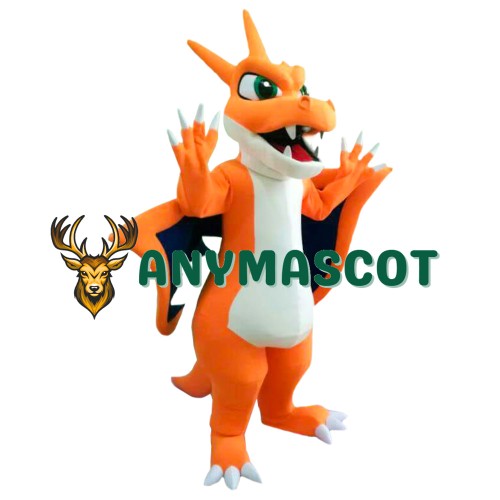 Orange Dragon Mascot Costume