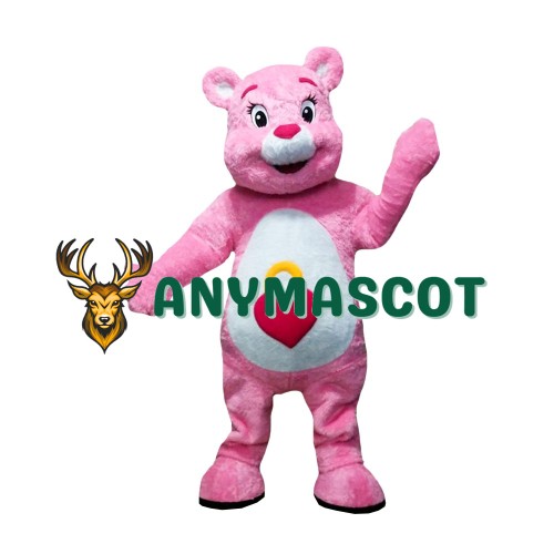 Pink Bear Mascot Costume