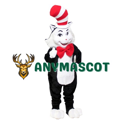 Black Cat With Hat Mascot Costume