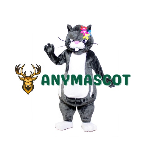 Gray Hamster Mascot Costume