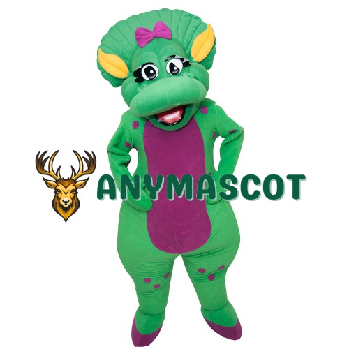 Green Triceratops Mascot Costume