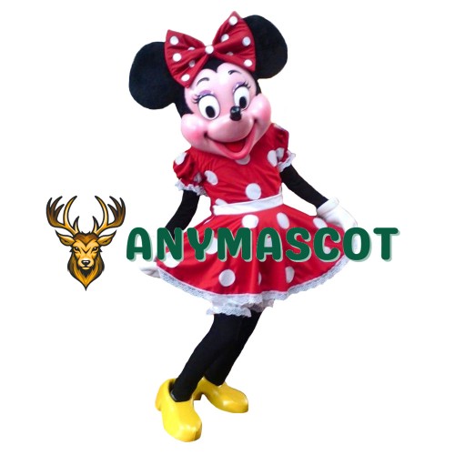 Mouse Clubhouse Deluxe Fiber Miss Red Mouse Minnie Mascot Costume