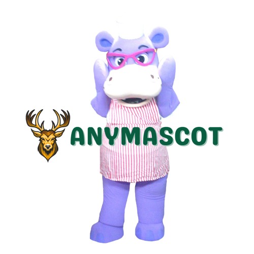 Purple Hippopotamus Mascot Costume