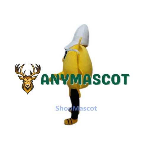 Yellow Sun with White Hat Mascot Costume