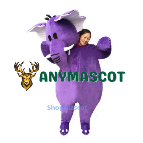 Purple Elephant Mascot Costume For Adults Christmas Halloween 