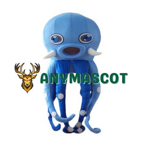 Blue Octopus Mascot Costume