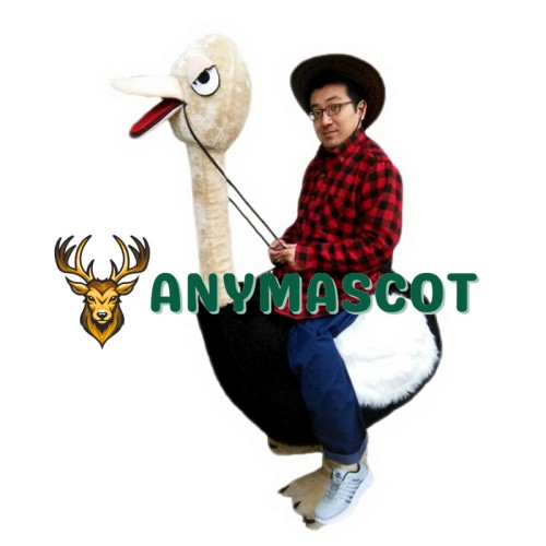 Riding an Ostrich Man Mascot Costume