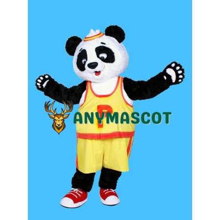 Yellow T shirt Panda Mascot Costume