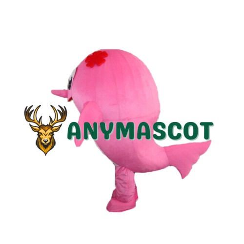 Cute Pink Dolphin Mascot Costume