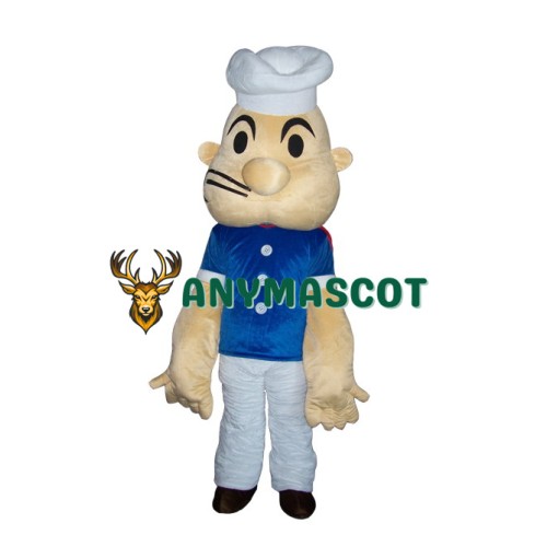 Popeye White Hat Man Mascot Costume