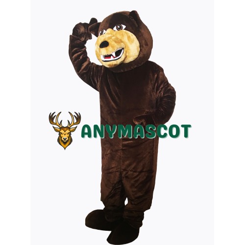 Brown Grizzly Bear Flexible Mascot Costume